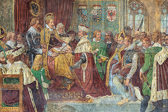 Bild: Fresko "Maximilian I. Herzogs von Bayern Erhebung zum Kurfürsten 1623"