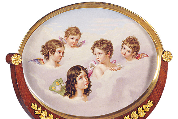 Picture: Dressing table with portraits of the royal grandchildren, detail