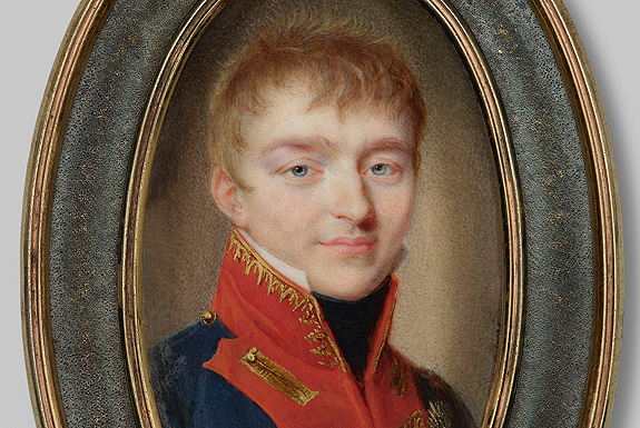 Picture: Ludwig I as crown prince in uniform, Jean-Baptiste Jacques Augustin, Miniature painting