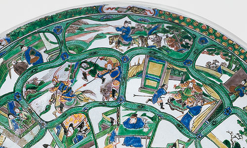 Bild: Große Schale mit szenischen Darstellungen, Detail