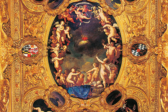 Picture: Ceiling painting in the Heart Cabinet, um 1669